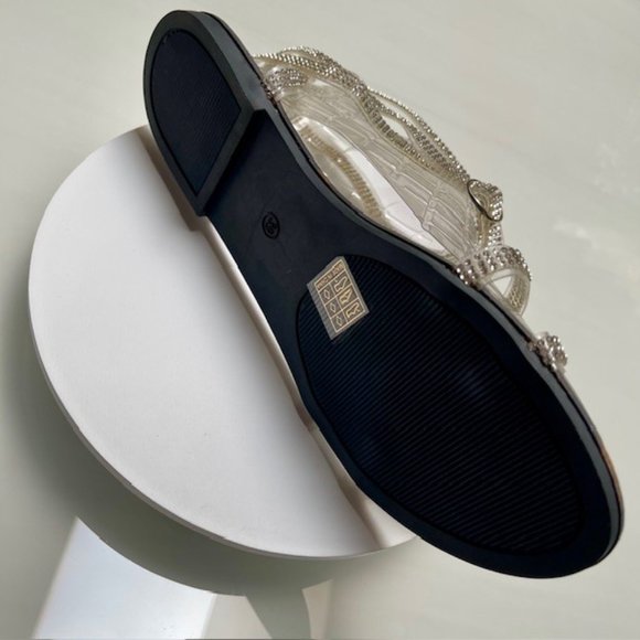 Women's Clear Plastic Wrap-up Flat Sandals With Open Toe - Blk/Clear/Cry - 7.5US - Picture 10 of 14